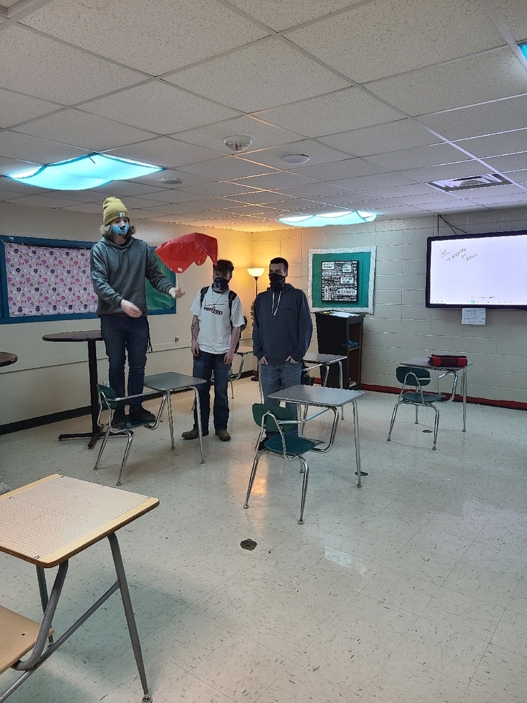 Using their math skills to build a parachute.
