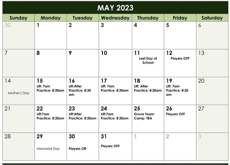 summer schedule 